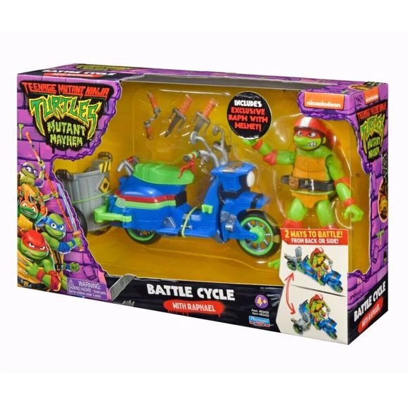 Teenage Mutant Ninja Turtles Mutant Mayhem Battle Cycle Vehicle & Raphael Figure - Picture 2 of 3